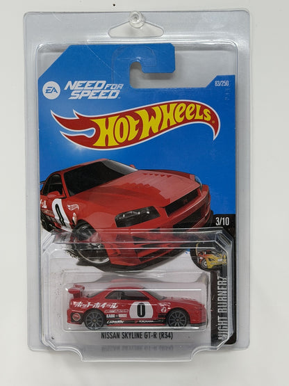 Hot Wheels Need for Speed Night Burnerz Nissan Skyline GT-R R34 1:64 Diecast