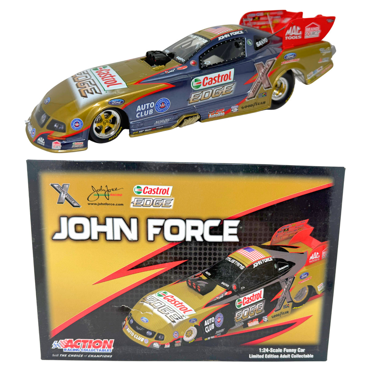 Action NHRA John Force Castrol Edge 2009 Mustang Liquid Color 1:24 Diecast