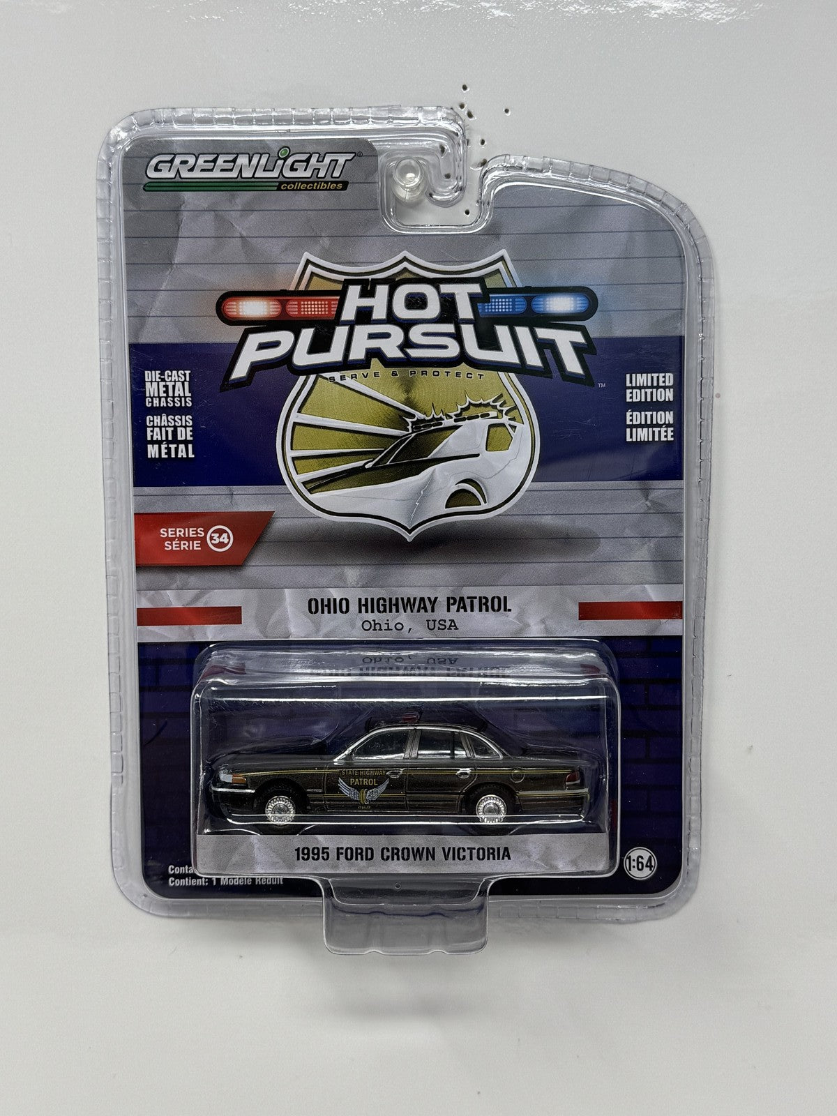 GreenLight Hot Pursuit Ohio Highway Patrol 1995 Ford Crown Victoria 1:64 Diecast