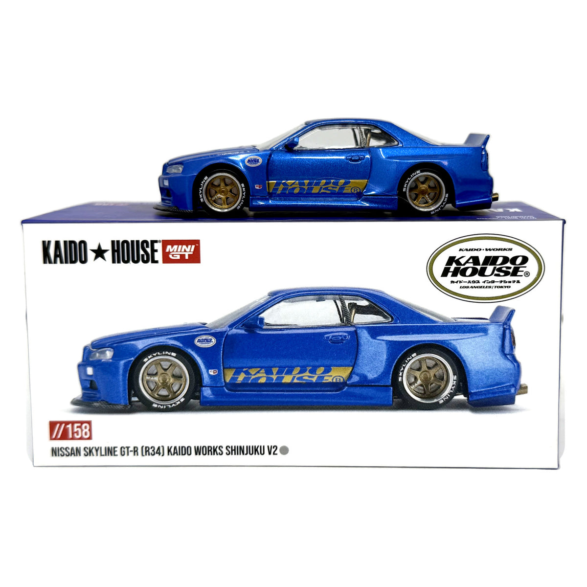 Kaido House Mini GT Nissan Skyline GT-R R34 Shinjuku V2 1:64 Diecast