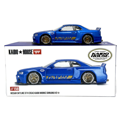 Kaido House Mini GT Nissan Skyline GT-R R34 Shinjuku V2 1:64 Diecast
