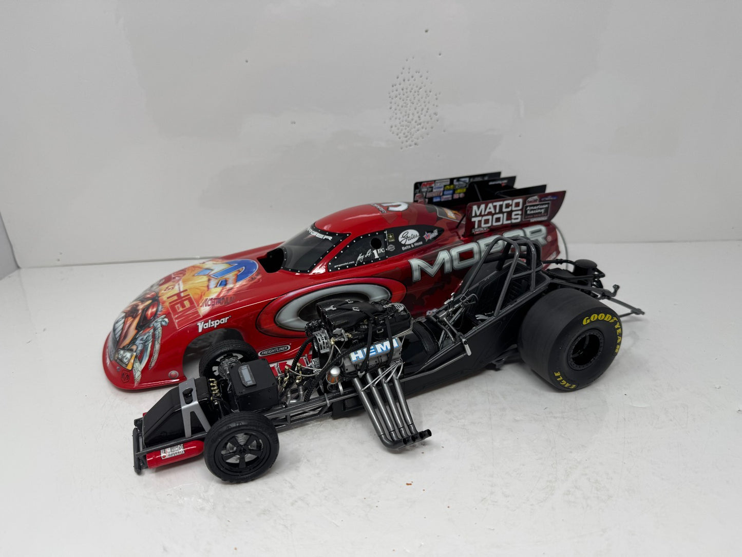 Milestone Gary Scelzi NHRA Oakley Red Camo Dodge Stratus Funny Car 1:16 Scale