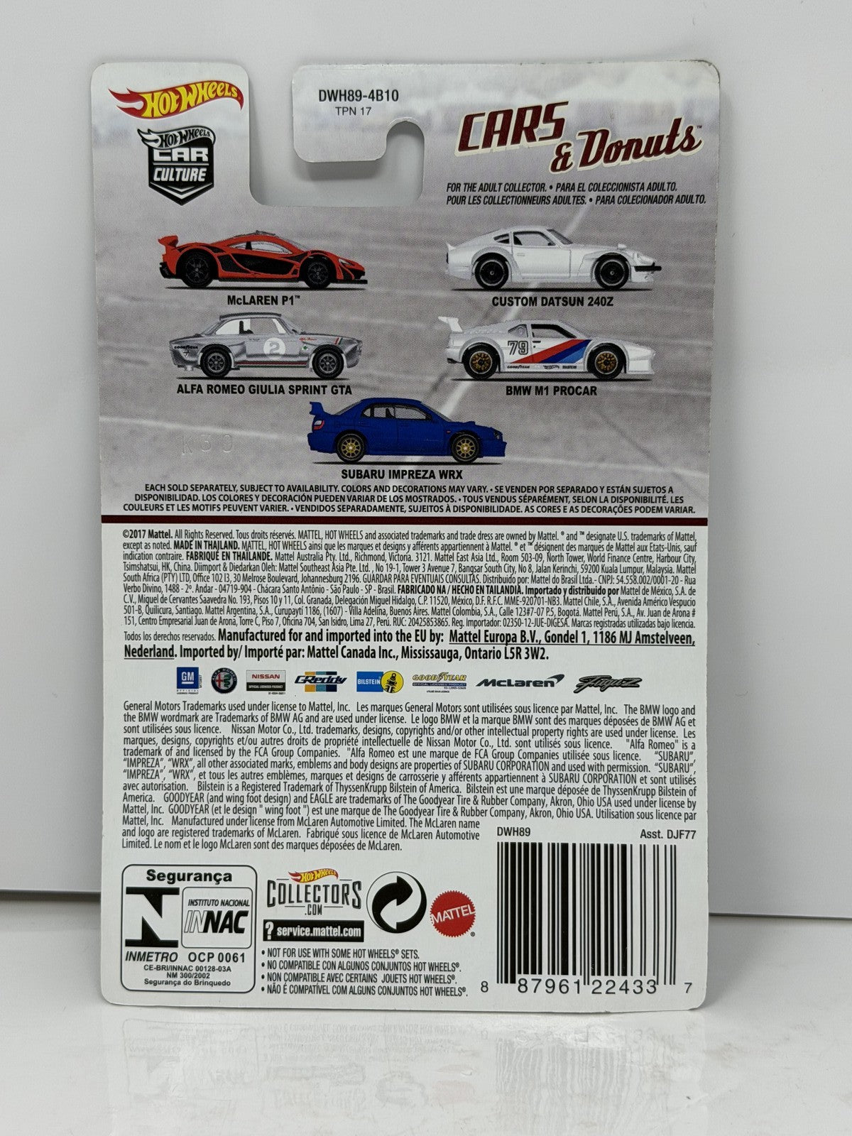 Hot Wheels Cars & Donuts Subaru Impreza WRX 1:64 Diecast Real Riders