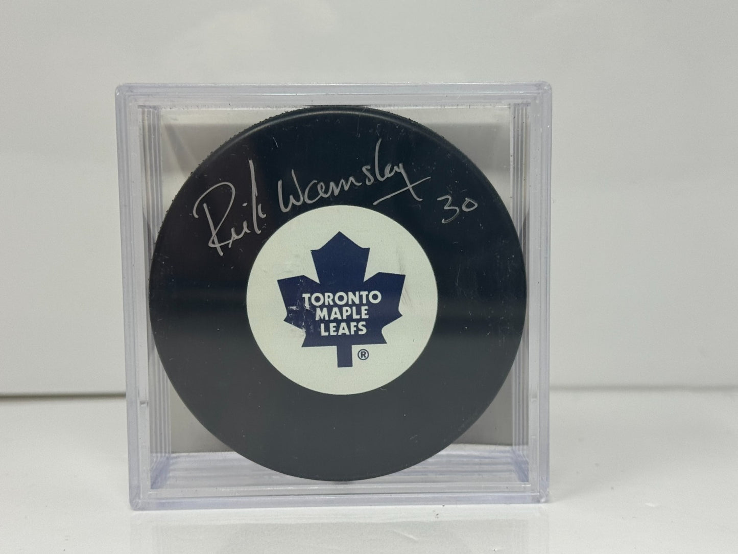 Rick Wamsley Toronto Maple Leafs Signed NHL Autograph Puck Silver Auto