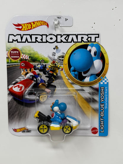 Hot Wheels Mario Kart Light-Blue Yoshi Standard Kart 1:64 Diecast