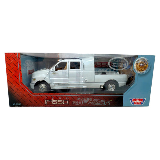 Motormax Ford F-650 Super CrewZer Vibrant White 1:18 Diecast