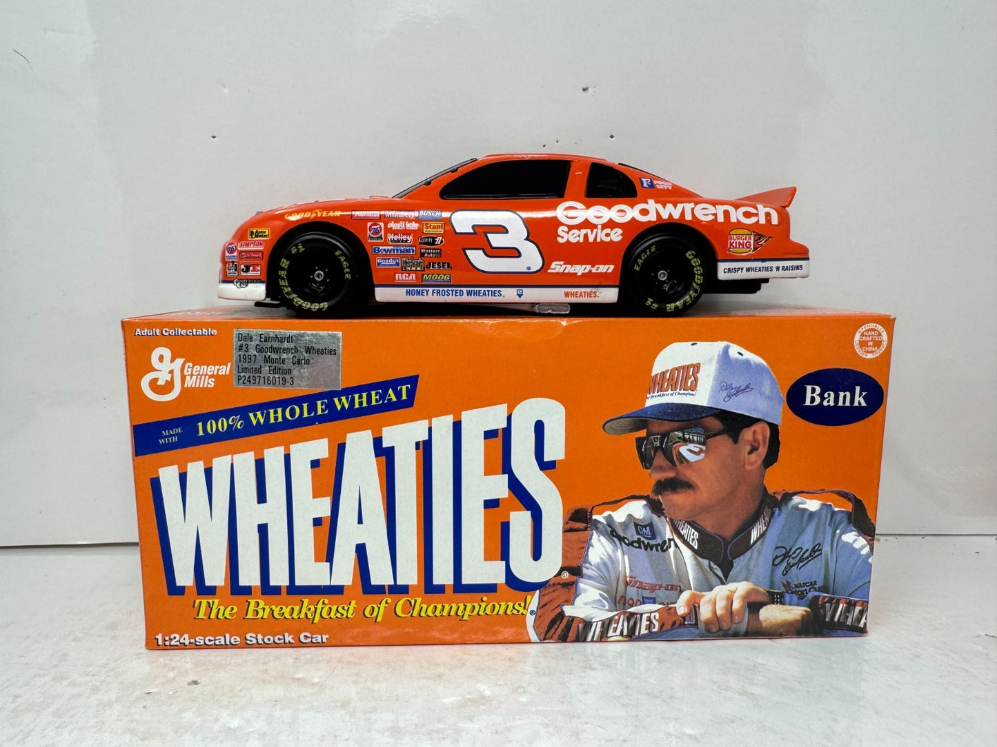 Action Nascar #3 Dale Earnhardt Wheaties 1997 Monte Carlo BANK 1:24 Diecast