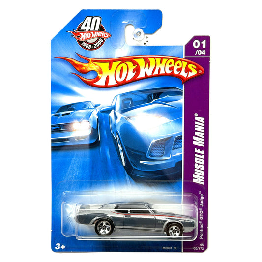 Hot Wheels Muscle Mania Pontiac GTO Judge 1:64 Diecast Gray