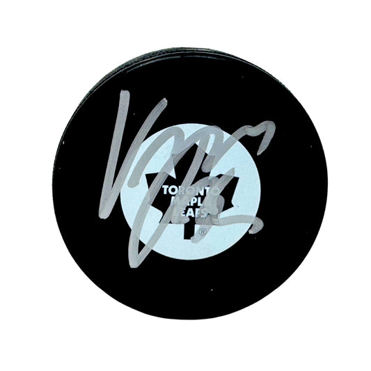 Vesa Toskala Toronto Maple Leafs Signed NHL Autograph Puck Silver Auto