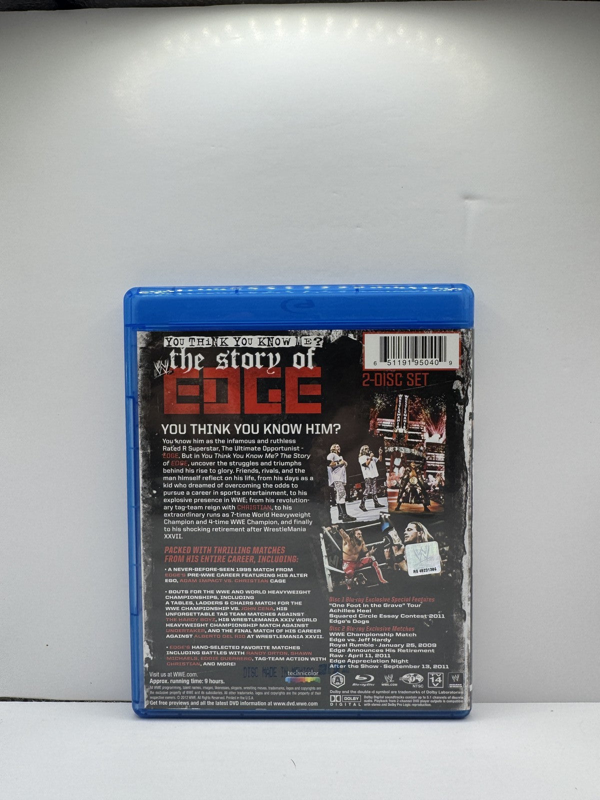 Edge You Think You Know Me Story of Edge (Blu-ray) Edge Wrestling