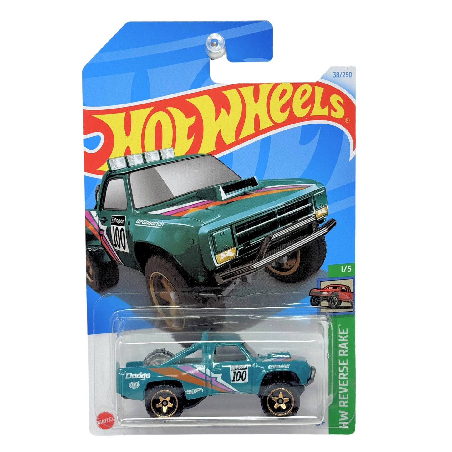 Hot Wheels Reverse Rake 1987 Dodge D100 1:64 Diecast