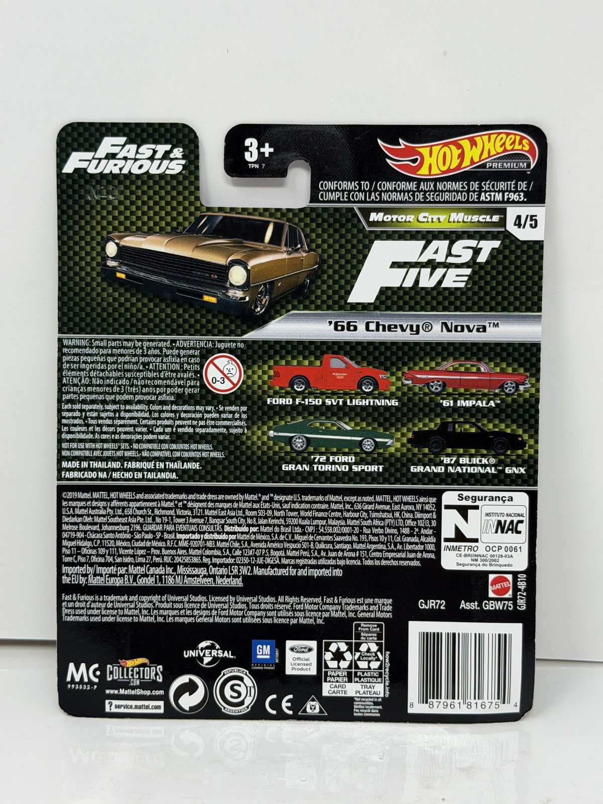 Hot Wheels Premium Fast & Furious 1966 Chevrolet Nova 1:64 Diecast