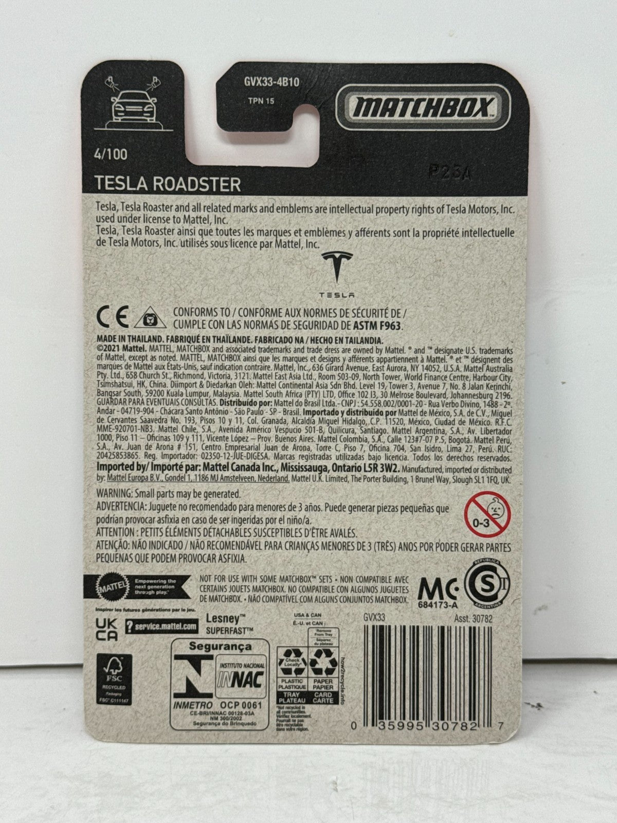 Matchbox Tesla Roadster 1:64 Diecast Red