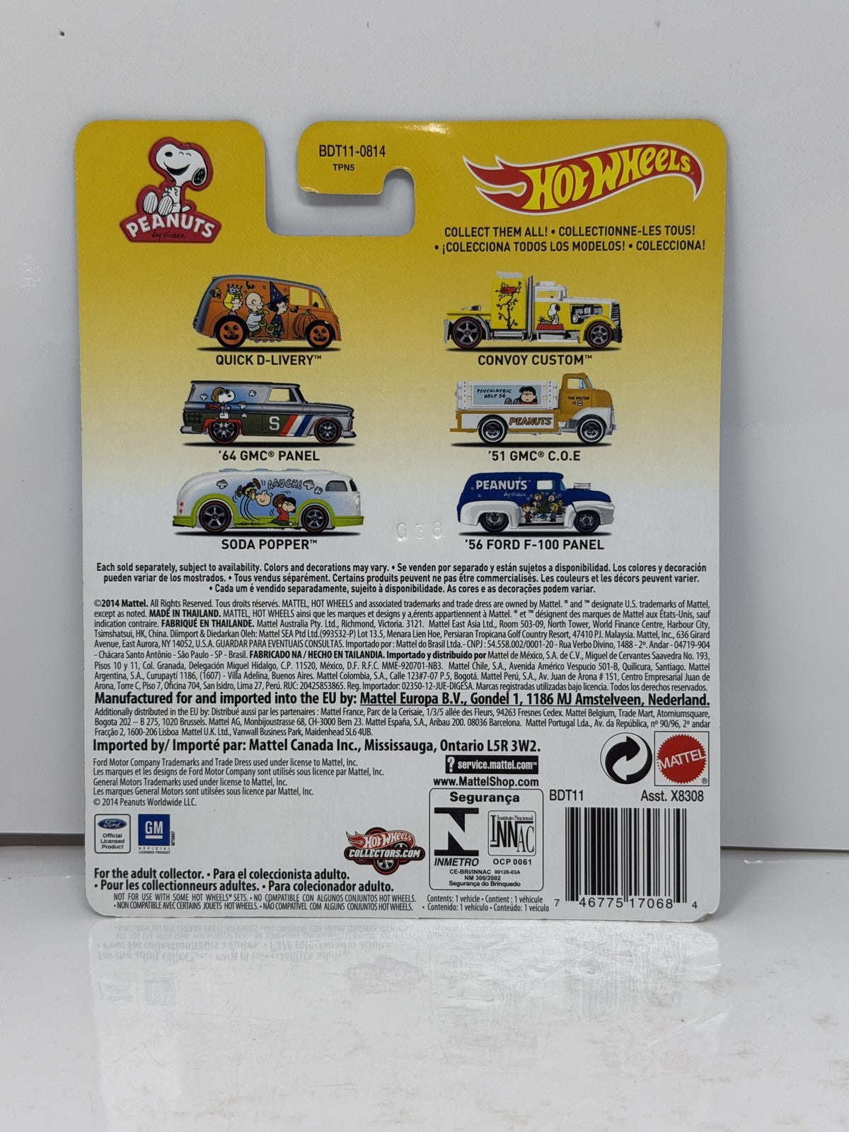Hot Wheels Peanuts 1956 Ford F-100 Panel 1:64 Diecast Real Riders