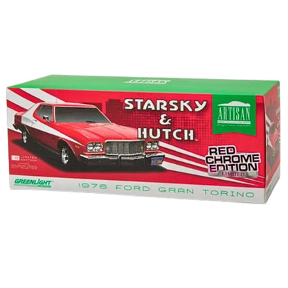 Greenlight Starsky & Hutch 1976 Ford Gran Torino Red Chrome Edition 1:18 Diecast