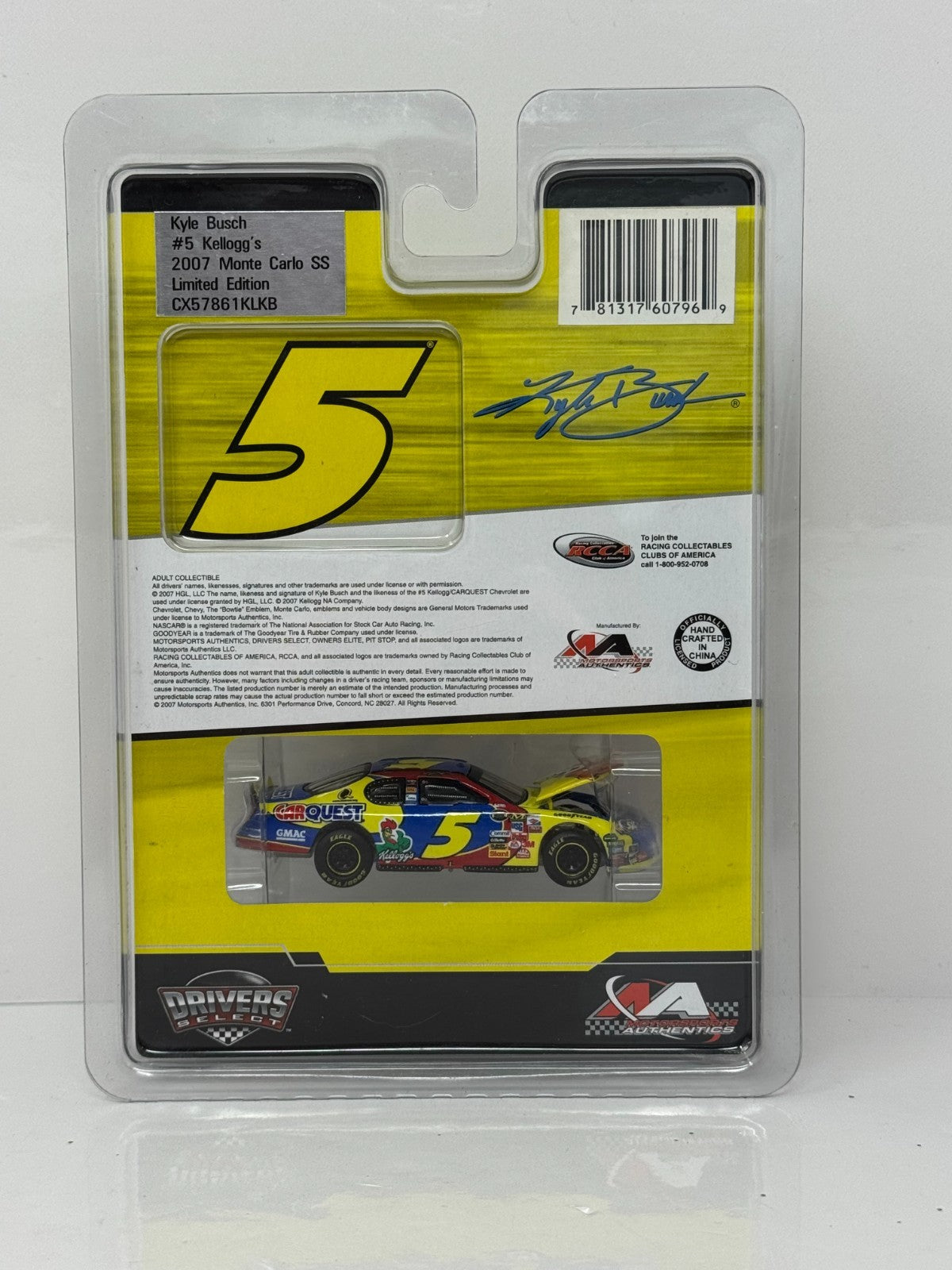 Action NASCAR Kyle Busch #5 Kellogg's 2007 Monte Carlo SS LE 1:64 Diecast