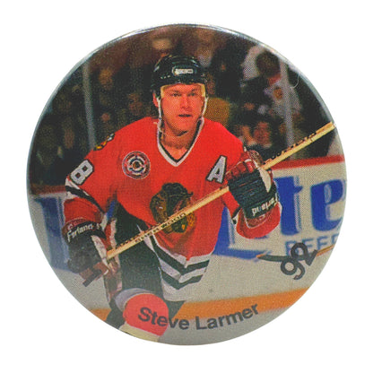 Steve Larmer Chicago Blackhawks NHL Pin-back Button UDT1