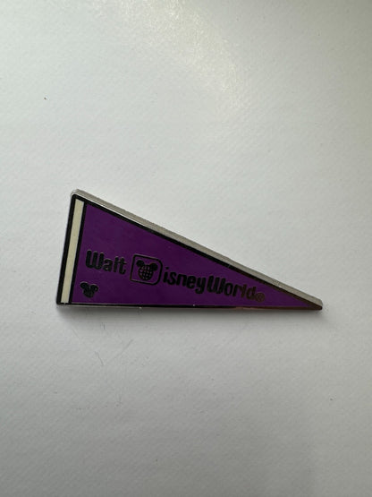 WDW Walt Disney Purple World Pennant Hidden Mickey Trading Pin DC2S11