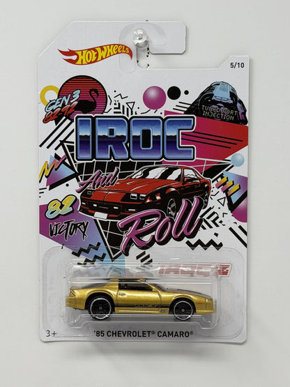 Hot Wheels 50th IROC and Roll 1985 Chevrolet Camaro IROC-Z 1:64 Diecast Gold