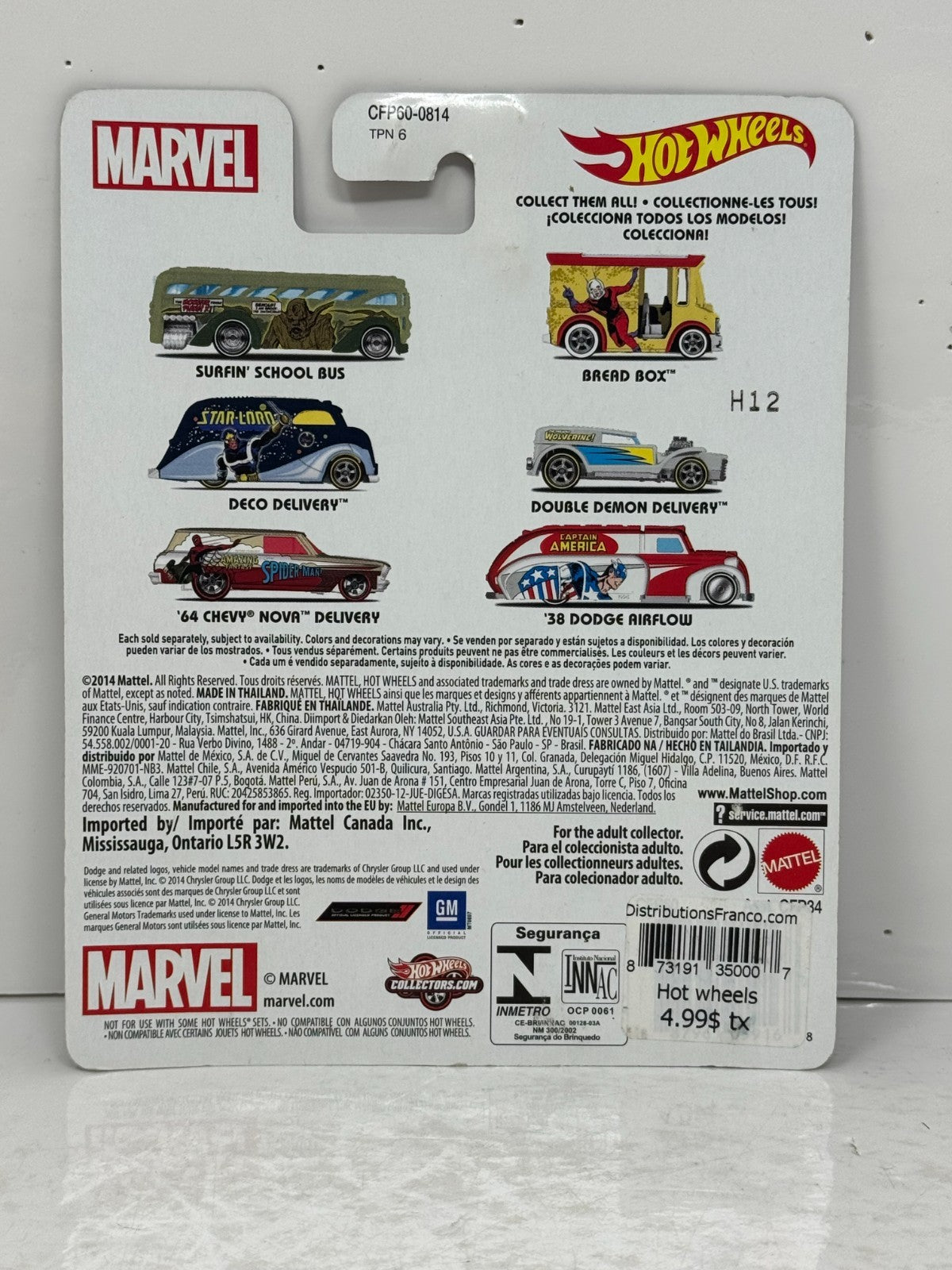 Hot Wheels Marvel Spider-Man '64 Chevy Nova Delivery Real Riders 1:64 Diecast