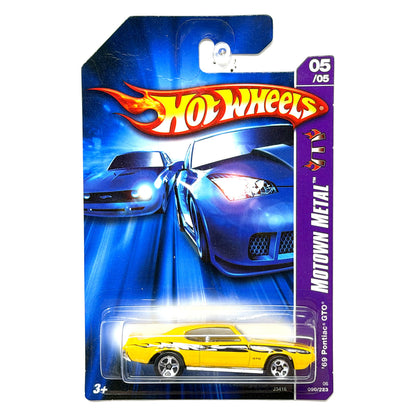 Hot Wheels Motown Metal 1969 Pontiac GTO 1:64 Diecast Yellow V2
