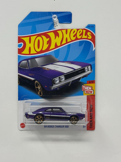 Hot Wheels Then and Now 1969 Dodge Charger 500 1:64 Diecast Purple