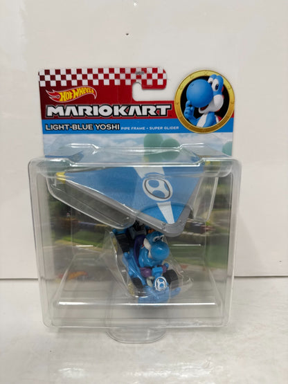 Hot Wheels Mario Kart Light-Blue Yoshi Pipe Frame Super Glider 1:64 Diecast