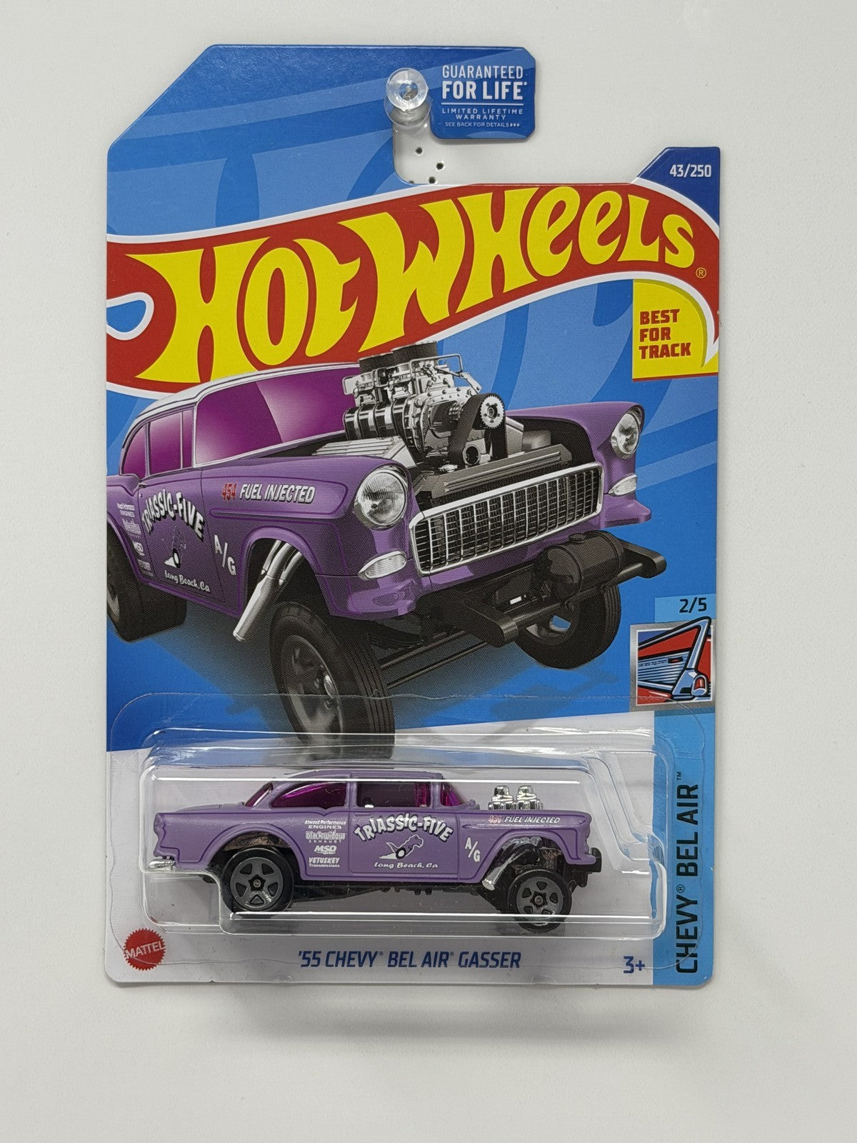 Hot Wheels Chevy Bel Air 1955 Chevy Bel Air Gasser Purple 1:64 Diecast U.S. Card