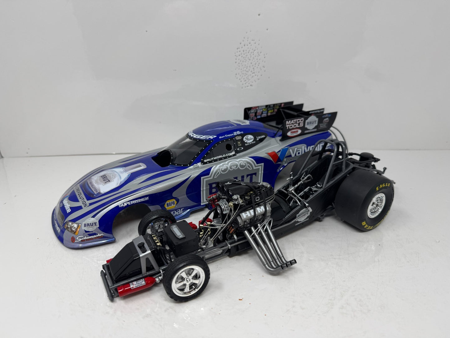Milestone Ron Capps NHRA Brut Revolution Dodge Charger Funny Car 1:16 Scale