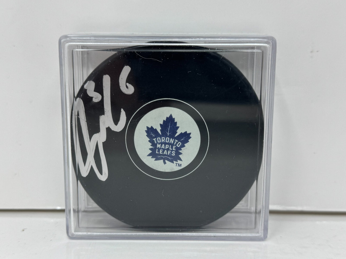 Jack Campbell Toronto Maple Leafs Signed NHL Autograph Puck Silver Auto