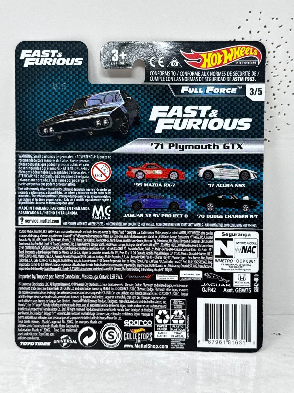 Hot Wheels Premium Fast & Furious 1971 Plymouth GTX 1:64 Diecast