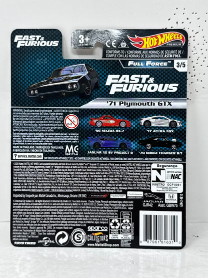 Hot Wheels Premium Fast & Furious 1971 Plymouth GTX 1:64 Diecast