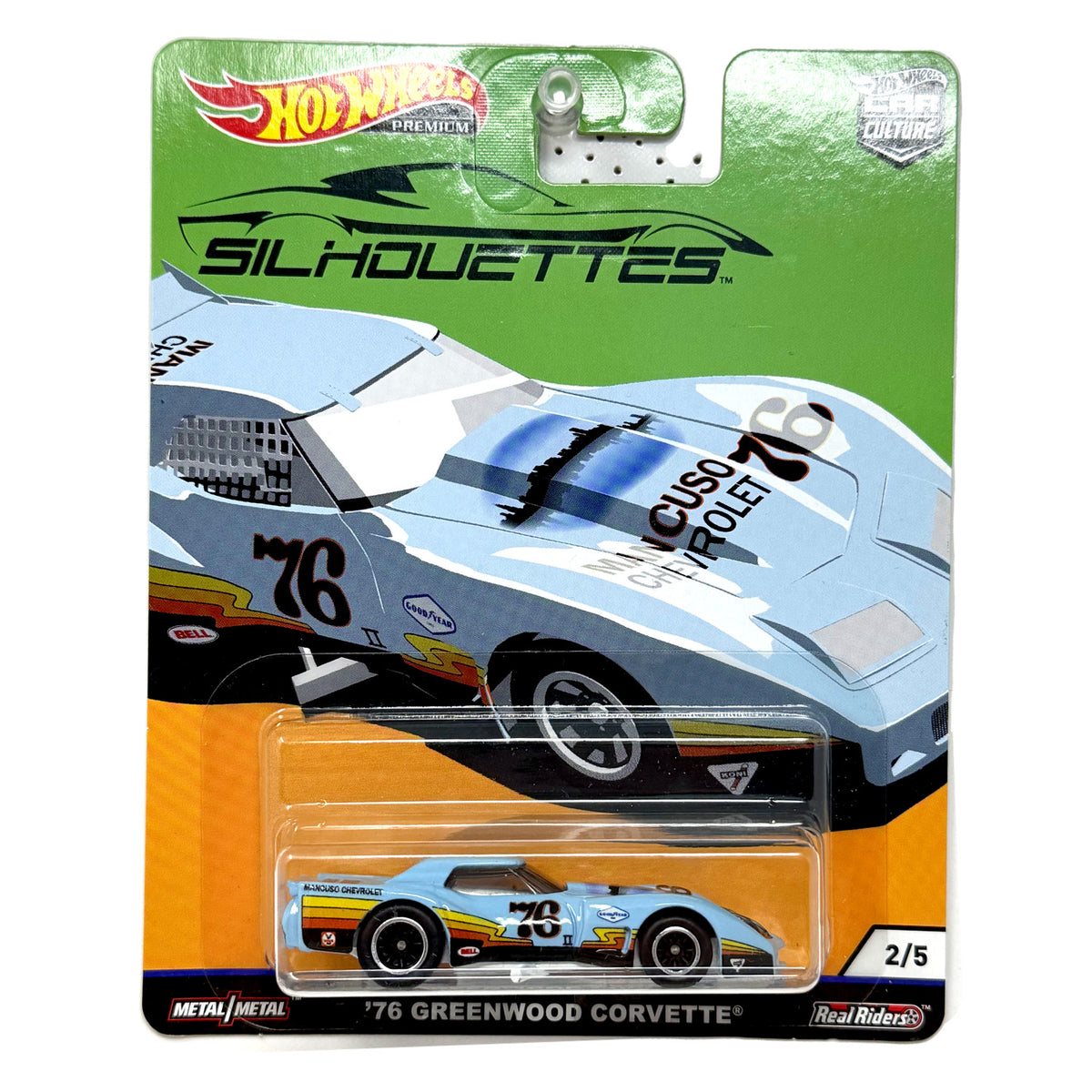 Hot Wheels Premium Silhouettes 1976 Greenwood Corvette 1:64 Diecast
