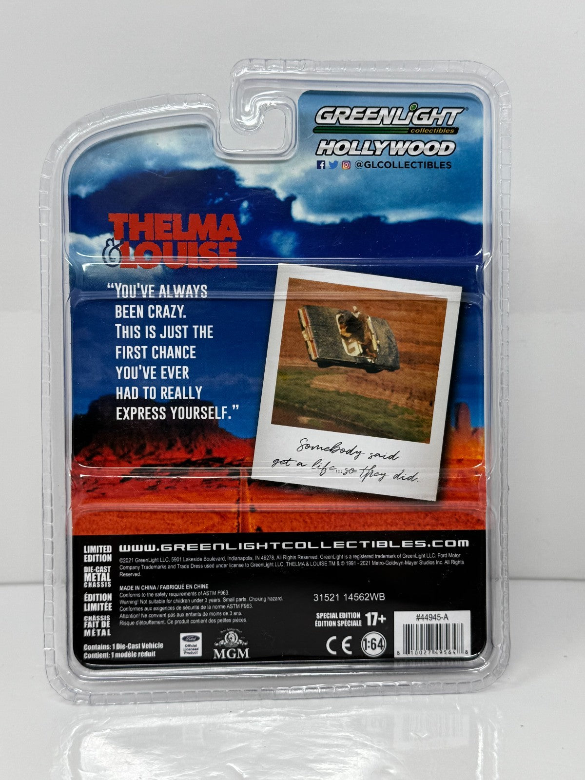 Greenlight Hollywood Thelma & Louise 1966 Ford Thunderbird 1:64 Diecast