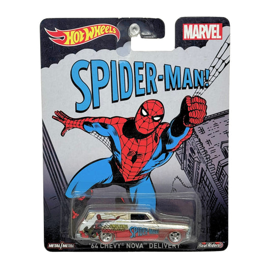 Hot Wheels Marvel Spider-Man '64 Chevy Nova Delivery Real Riders 1:64 Diecast