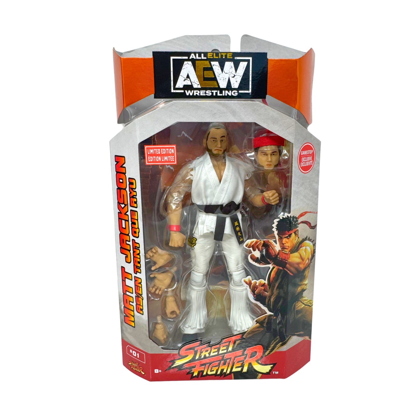 Jazwares AEW Street Fighter Matt Jackson Ryu Action Figure