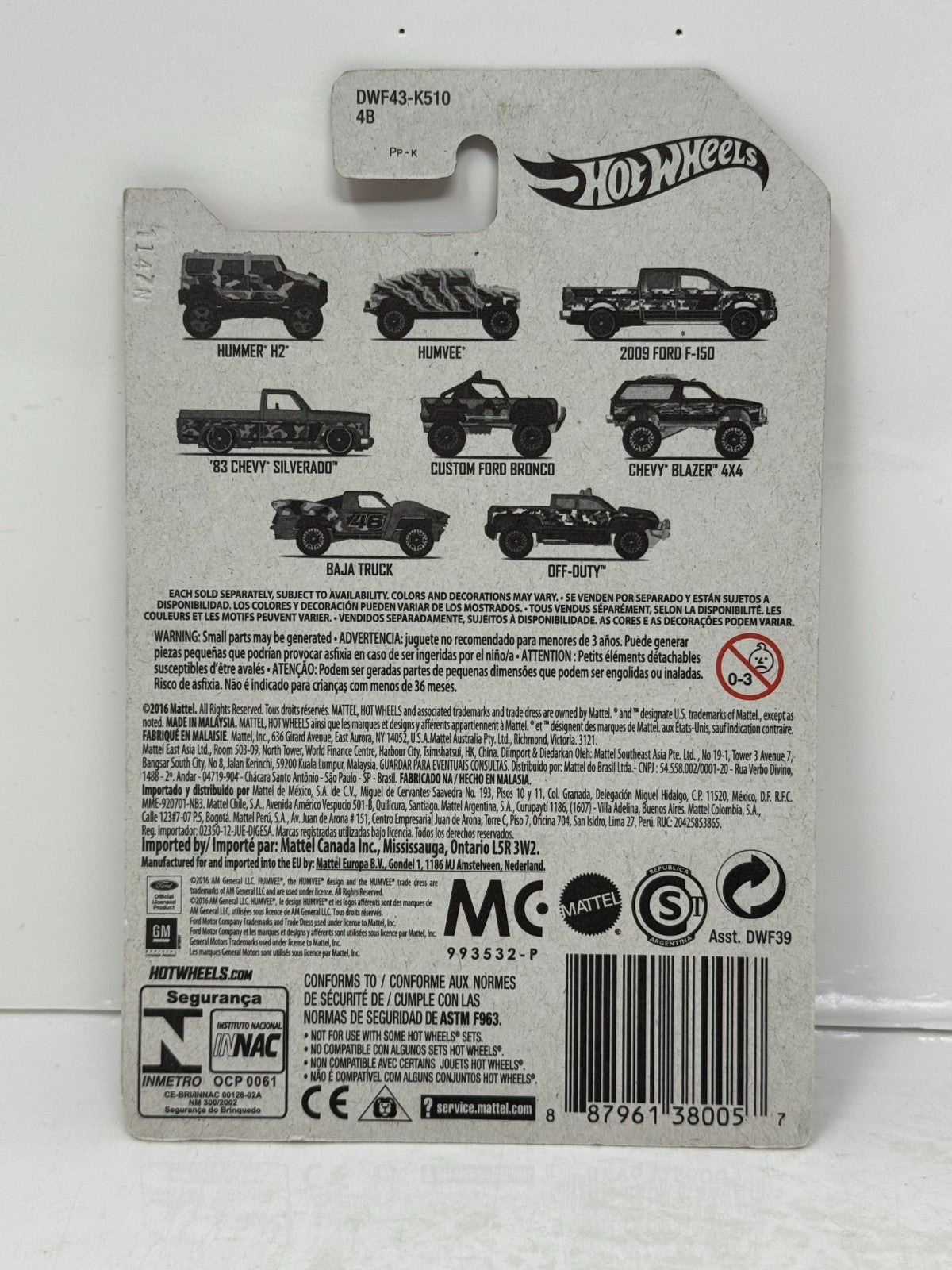 Hot Wheels Camouflage 1983 Chevy Silverado 1:64 Diecast