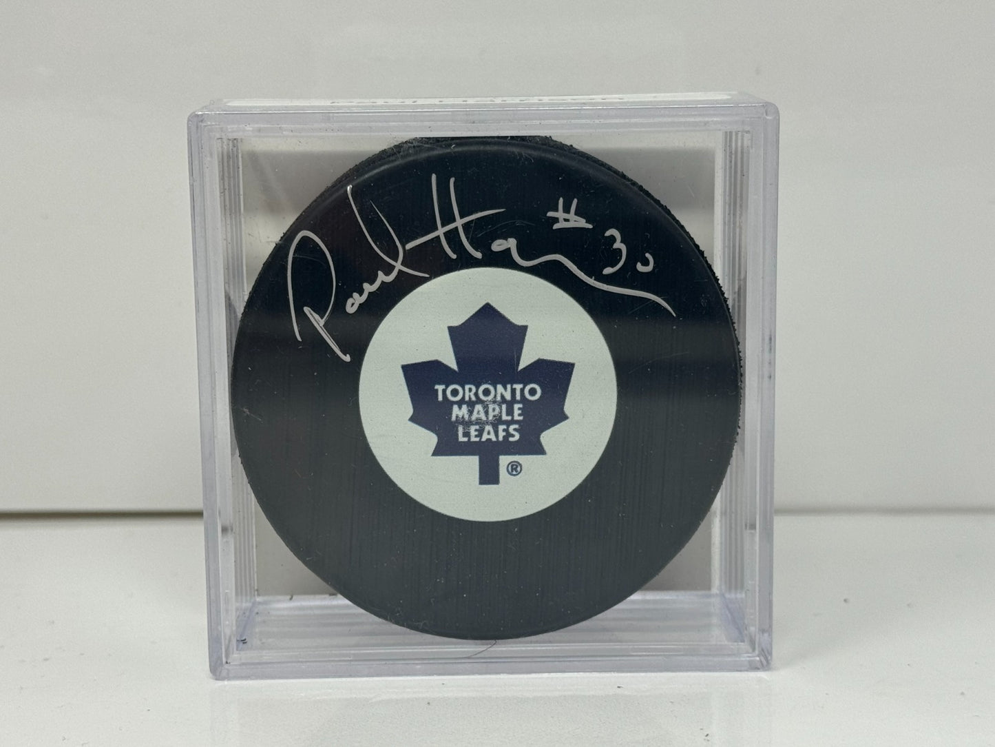 Paul Harrison Toronto Maple Leafs Signed NHL Autograph Puck Silver Auto