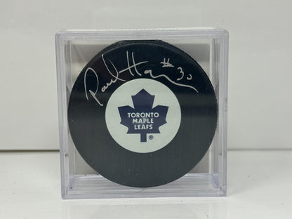 Paul Harrison Toronto Maple Leafs Signed NHL Autograph Puck Silver Auto