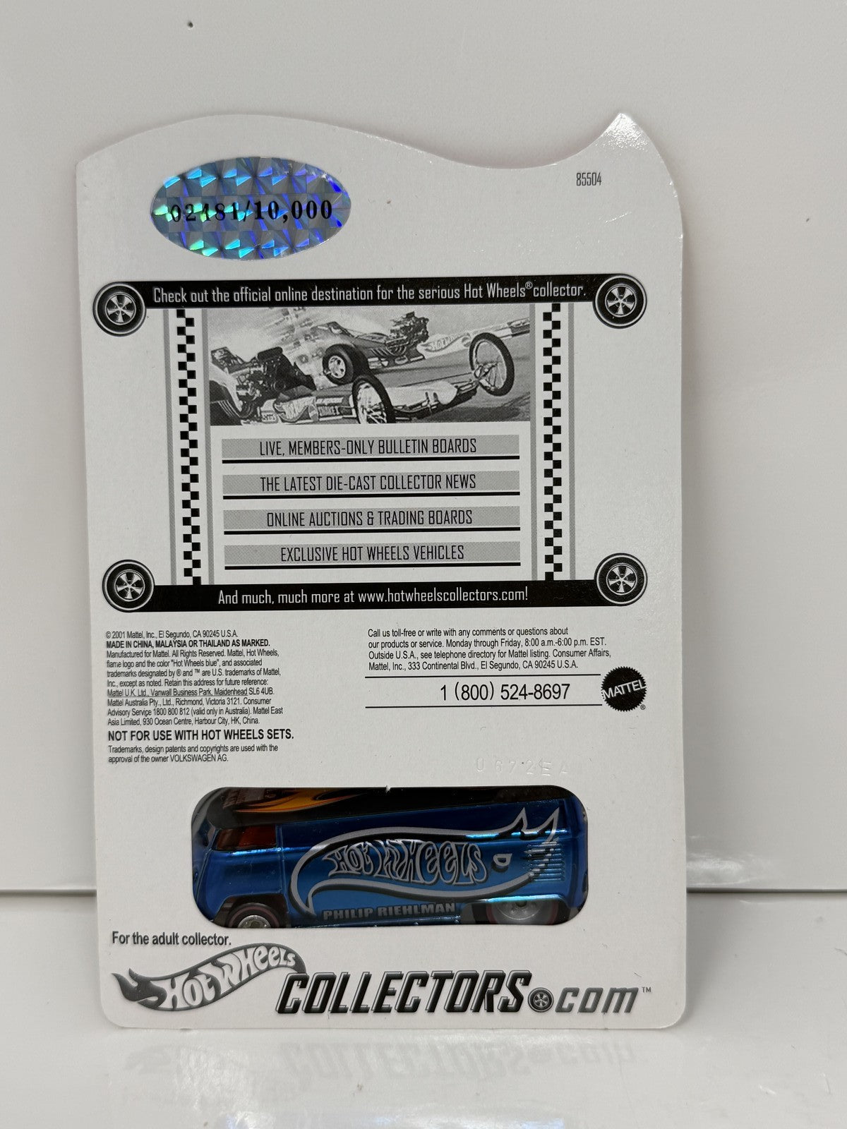 Hot Wheels Phil Riehlman 10th Anniversary VW Drag Bus 1:64 Diecast 2481/10000