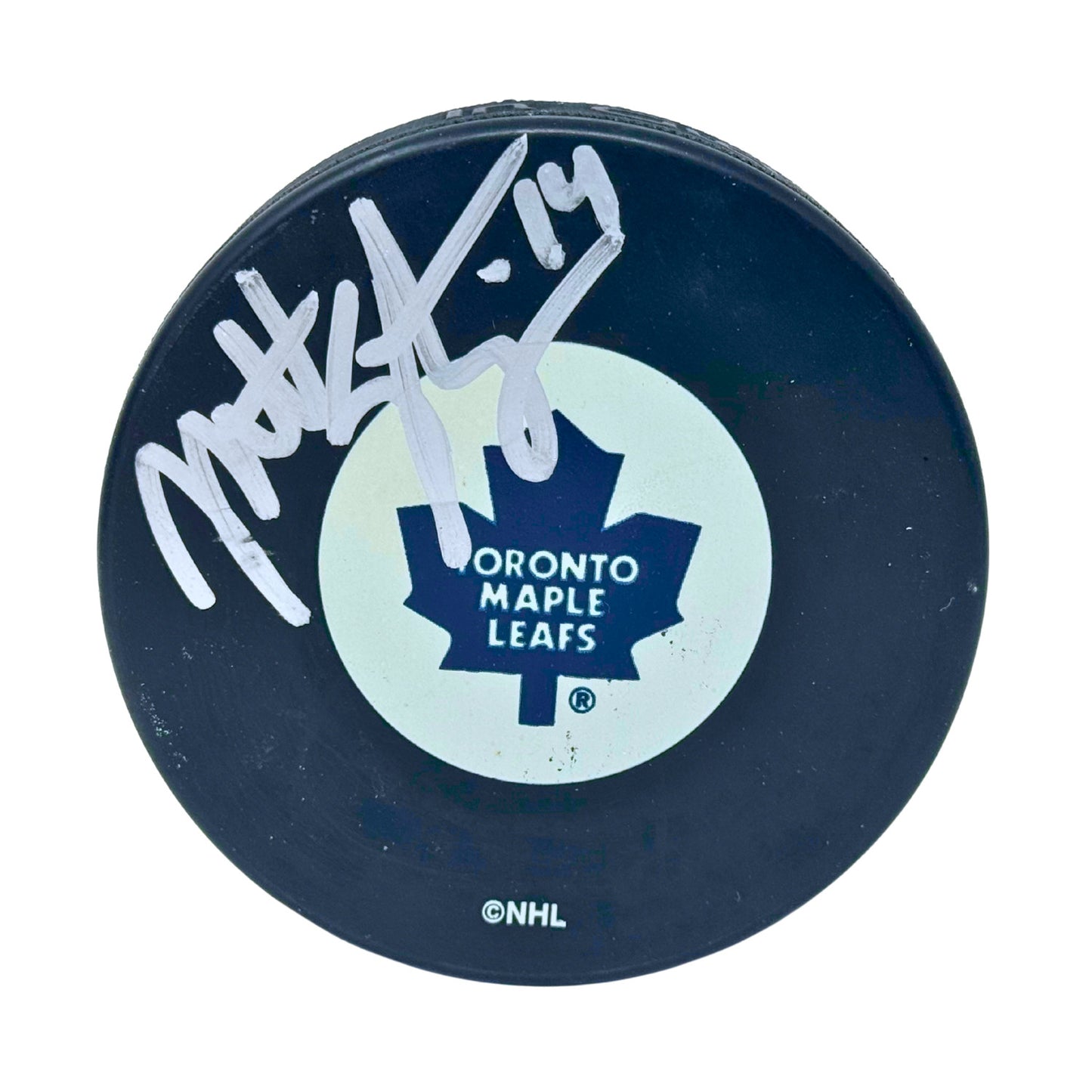 Matt Stajan Toronto Maple Leafs Signed NHL Autograph Puck Silver Auto