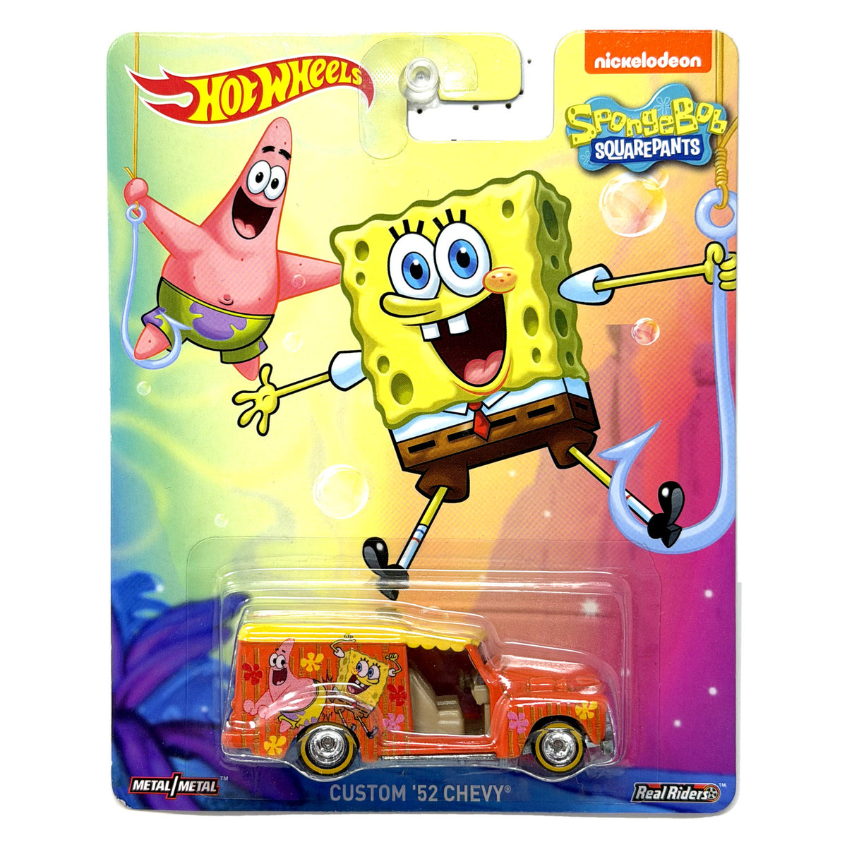 Hot Wheels SpongeBob SquarePants Custom '52 Chevy 1:64 Diecast Real Riders