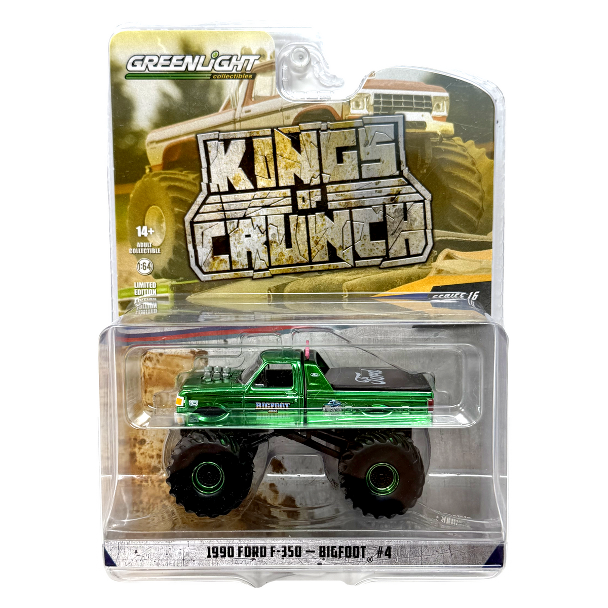 Greenlight Kings of Crunch 1990 Ford F-350 Bigfoot #4 CHASE 1:64 Diecast