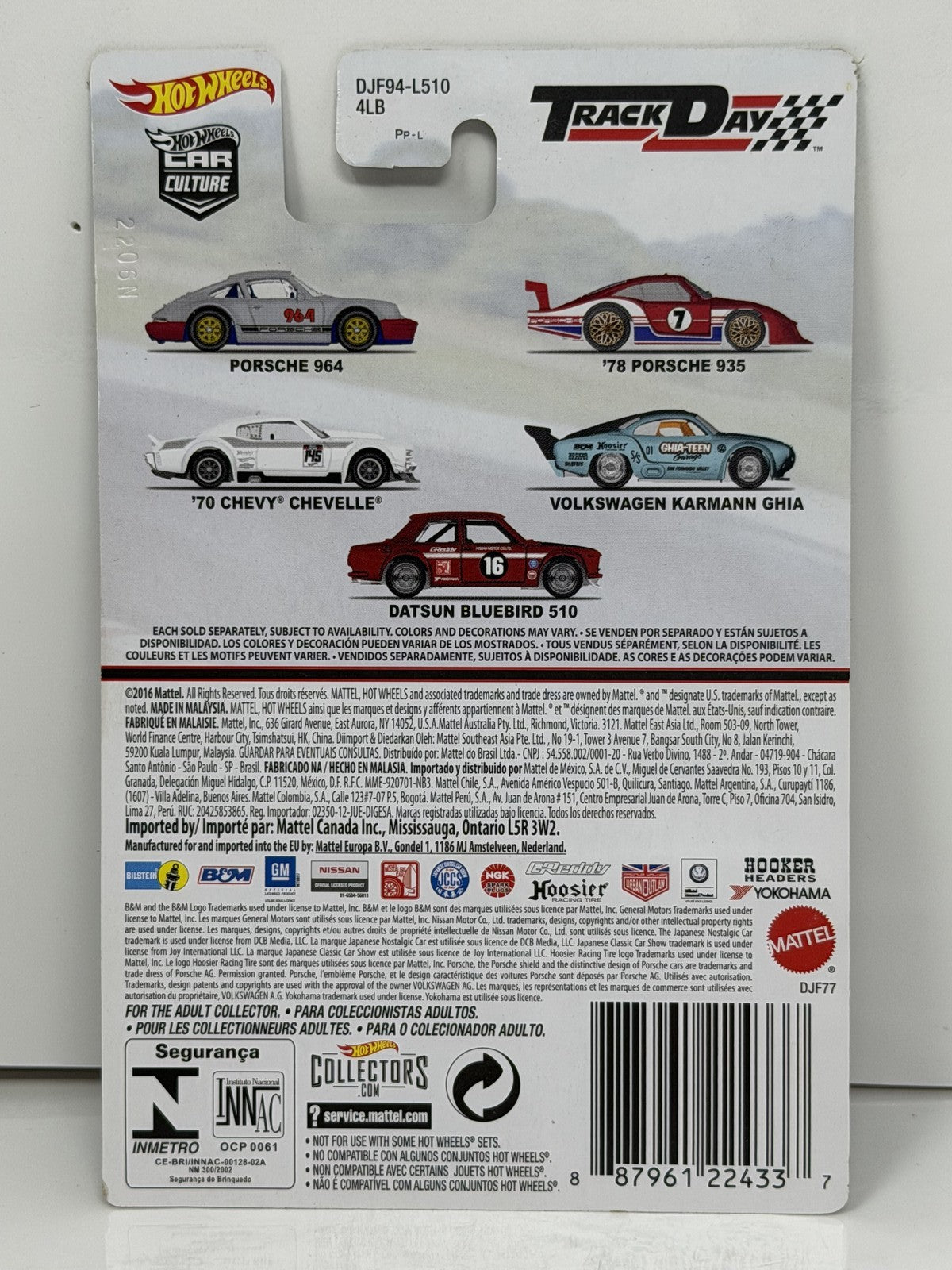 Hot Wheels Track Day 1978 Porsche 935 1:64 Diecast Real Riders