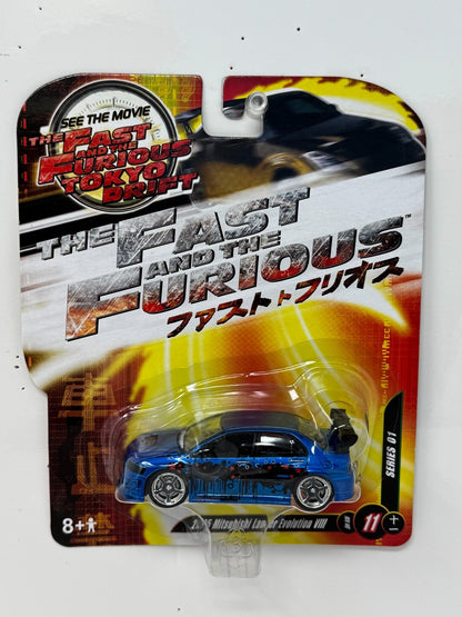 Joyride RC2 Tokyo Drift 2005 Mitsubishi Lancer Evolution VIII 1:64 Diecast Blue
