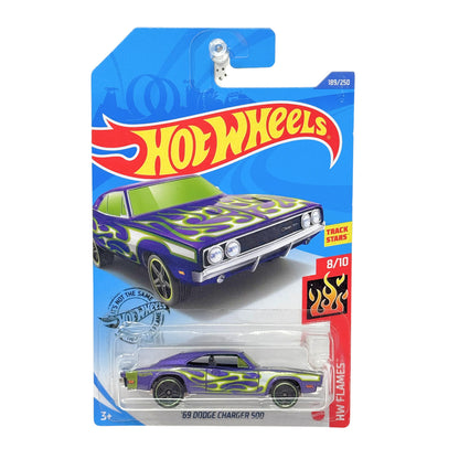Hot Wheels Flames 1969 Dodge Charger 500 1:64 Diecast Purple Flames