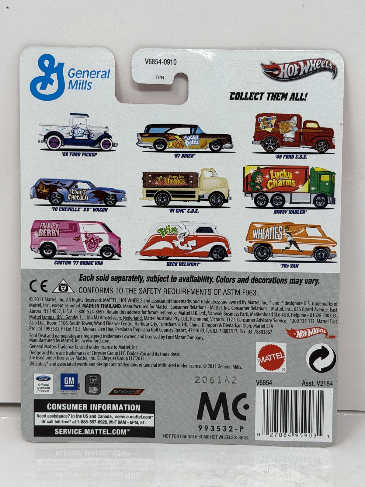 Hot Wheels General Mills Wheaties 1970s Van 1:64 Diecast Real Riders