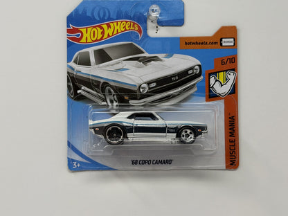 Hot Wheels Muscle Mania 1968 COPO Camaro 1:64 Diecast White Short Card
