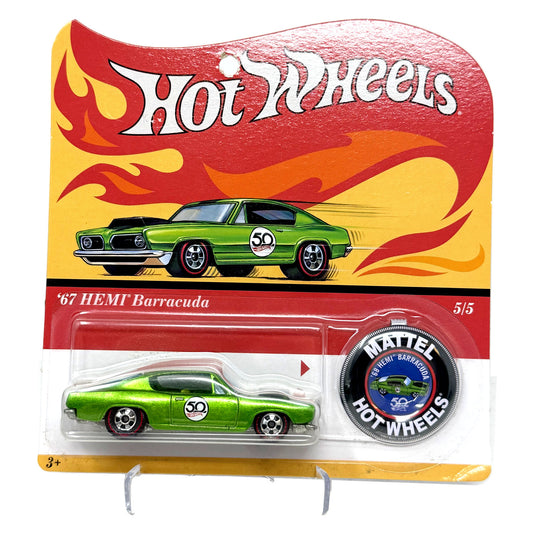 Hot Wheels 50th Anniversary Originals 1967 HEMI Barracuda 1:64 Diecast Green