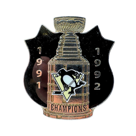 Pittsburgh Penguins 1991 1992 Stanley Cup Champions NHL Lapel Pin